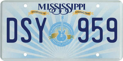 MS license plate DSY959