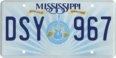 MS license plate DSY967