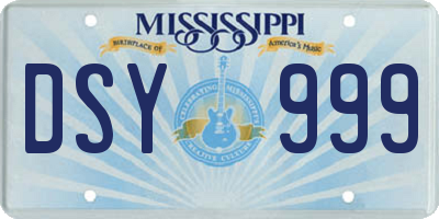 MS license plate DSY999