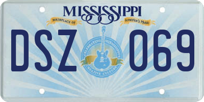 MS license plate DSZ069