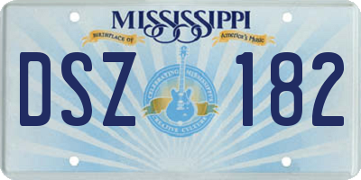 MS license plate DSZ182