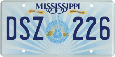 MS license plate DSZ226