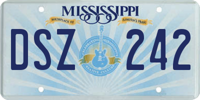 MS license plate DSZ242