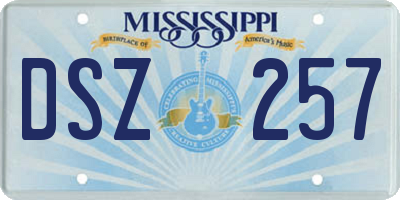 MS license plate DSZ257