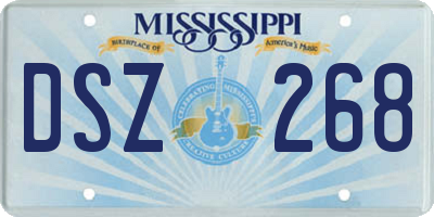 MS license plate DSZ268