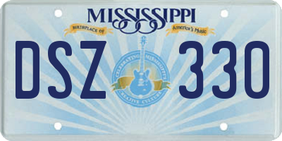 MS license plate DSZ330