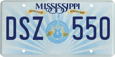 MS license plate DSZ550