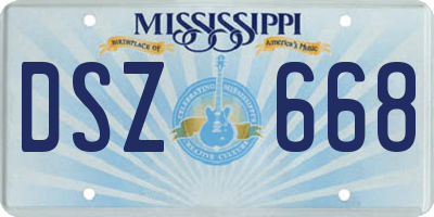 MS license plate DSZ668