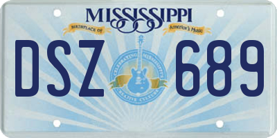 MS license plate DSZ689