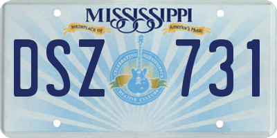MS license plate DSZ731