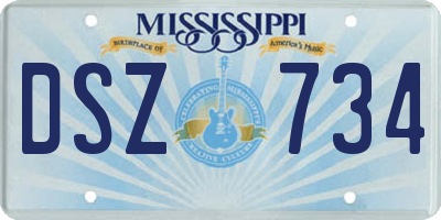 MS license plate DSZ734