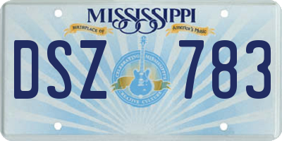 MS license plate DSZ783