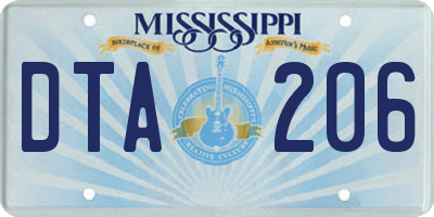 MS license plate DTA206