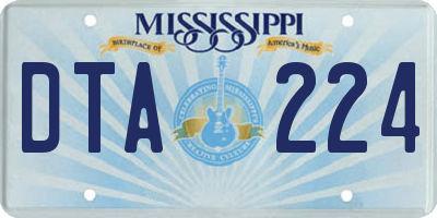 MS license plate DTA224