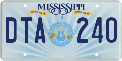 MS license plate DTA240