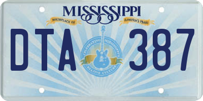 MS license plate DTA387