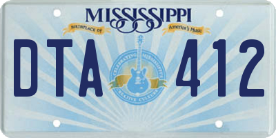 MS license plate DTA412
