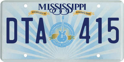 MS license plate DTA415