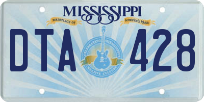 MS license plate DTA428