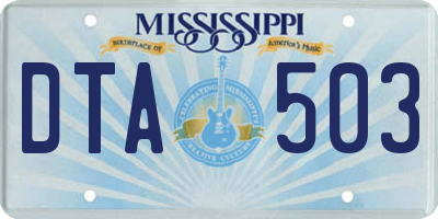 MS license plate DTA503