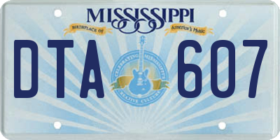 MS license plate DTA607