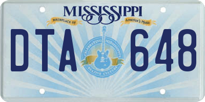 MS license plate DTA648