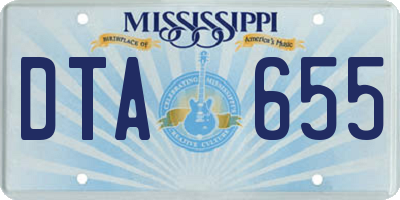 MS license plate DTA655