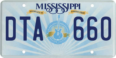 MS license plate DTA660