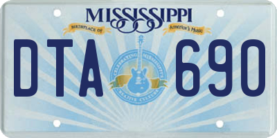 MS license plate DTA690