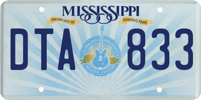 MS license plate DTA833