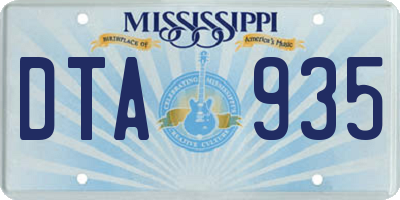 MS license plate DTA935