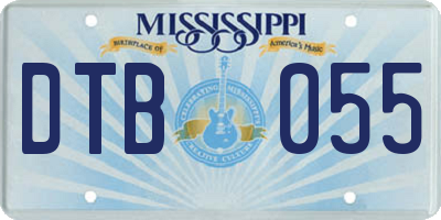 MS license plate DTB055