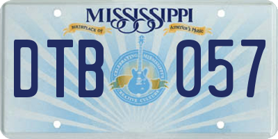 MS license plate DTB057