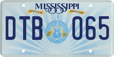 MS license plate DTB065