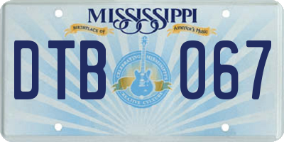 MS license plate DTB067