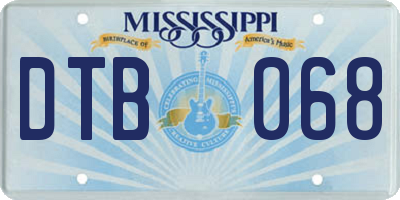 MS license plate DTB068