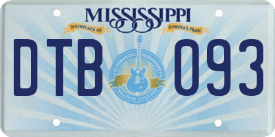 MS license plate DTB093