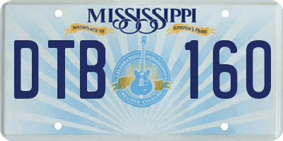 MS license plate DTB160
