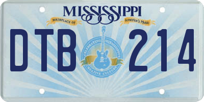 MS license plate DTB214