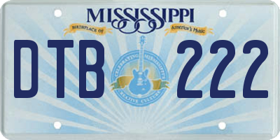 MS license plate DTB222