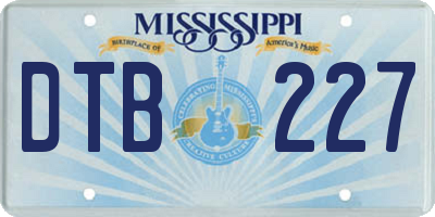 MS license plate DTB227