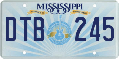 MS license plate DTB245