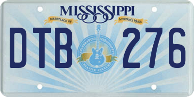 MS license plate DTB276