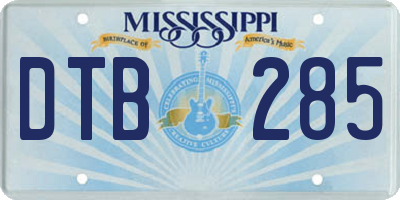 MS license plate DTB285