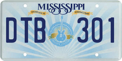 MS license plate DTB301