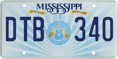 MS license plate DTB340