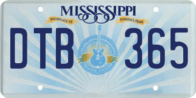 MS license plate DTB365