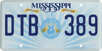 MS license plate DTB389