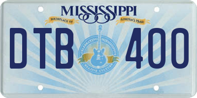 MS license plate DTB400