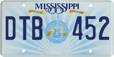 MS license plate DTB452
